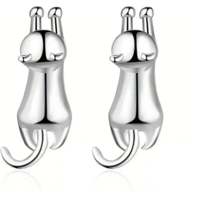 Sterling Kat Stud Oorbellen Delicaat Dier Huisdier Oorbellen voor Vrouwen Piercing Meisjes Accessoires Mooi Cadeau Mode Sieraden gray