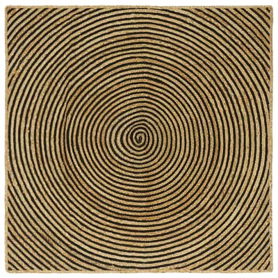 vidaXL - Gebied - Tapijt - Zwart - 120 - x - 120 - cm - Jute