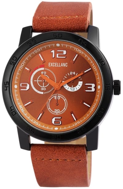 EXCELLANC Herenhorloge kunstleer Mineralglas