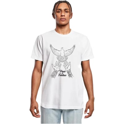 Mister Tee - Peace & Freedom Heren Tshirt - XL - Wit