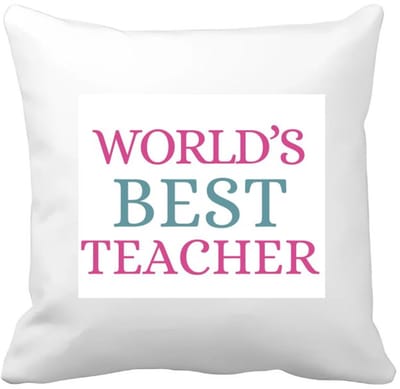 Akyol - world's best teacher Kussen hoes - Juf - beste juf - school - verjaardagscadeau - afscheidscadeau - kado - 40 bij 40 cm