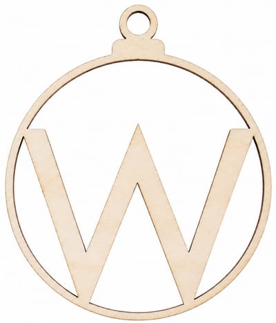 Houten kerstversiering - Wooden Christmas decoration | Letter “W” | 9cm | Licht hout - Natural wood | Kerstbal - Christmas tree bauble - Houten Hangers - Kerstboom - Alfabet - Alphabet - Kerstdecoratie - Naam