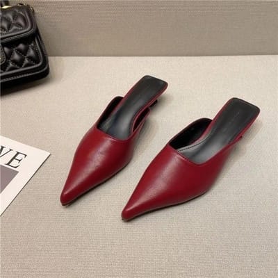 Dames Pantoffels Puntige Neus Buiten Werk Sandalen Slides Mules Lage Hak Witte Schoenen voor Vrouwen met Comfortabele Luxe Koreaanse Stijl 41 white
