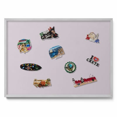 Tulup Magneetbord met Zilveren Frame - Paars Magneetbord in Effen Kleuren - 70 cm x 50 cm - Lila kleur - Magnetisch Bord voor Magneten - Magneetbord voor Foto's en Notities - Magneetbord voor Reissouvenirs