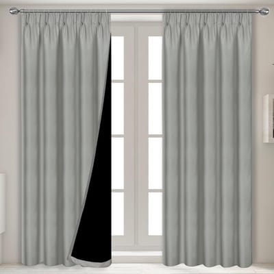 100% Zwarte Blackout Gordijnen voor Slaapkamer en Woonkamer, 55x94 Inch, Thermisch en Super Zacht, 2 Panels voor Optimale Donkerte en Privacy
