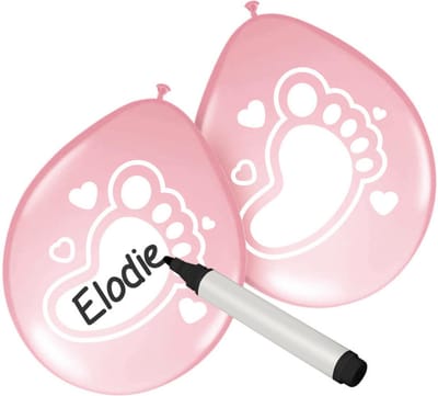 Beschrijfbare ballonnen - 6x - geboorte meisjes - roze - feestballonnen met schrijfvlak - Feestartikelen/versiering