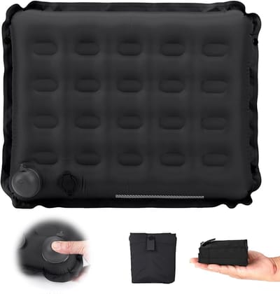 SnelShoppen - Opblaasbaar Kussen - Waterdicht Buiten Kussen - Handmatig Opblazen - Compact Reiskussen - Ideaal voor Kamperen, Strand, Tribune, Gazon,
