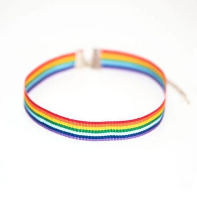 GoedeDoelen.Shop | Choker Rainbow | Regenboog Sieraad | Pride Ketting | LGBTQ Ketting | Statement Ketting | Rainbow Ketting | Choker | Halssieraad | Afmeting: 33 + 5 CM | Unisex | Love Is Love | Wellness-House