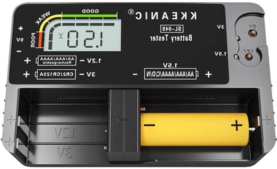 Batterijtester Digitaal - Accu Controle - Batterijen Testen - Real-Last Test - Compact Formaat - Zwart