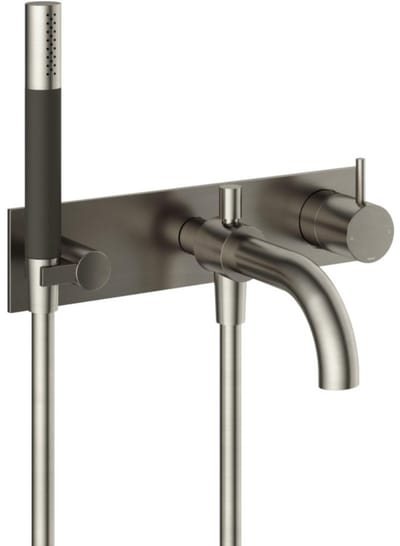 Hotbath Cobber Afbouwdeel - Inbouw Douche/Badmengkraan - Automatische Omstelinrichting met Doucheslang en Handdouche - Geborsteld RVS 316