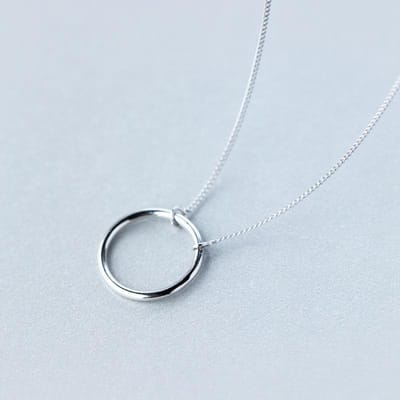 S925 Zilveren Ketting Dames Mode Persoonlijkheid Ring Ketting Geometrische Korte Sleutelbeen Ketting Kettingen white