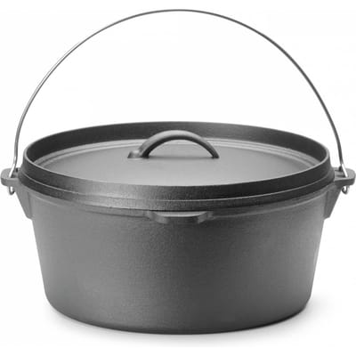 Gietijzeren ketel, jachtpan, voor boven het vuur, voor soepen en stoofschotels, diameter 310 x 155 mm, 72 l