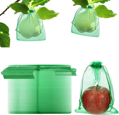 100 Stuks Fruitbeschermzakjes met Trekkoord voor Fruitbomen en Tuin