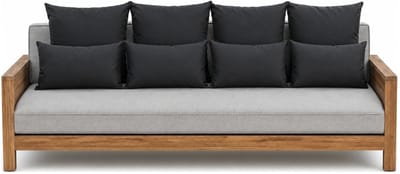 Anna Collection Bank/tuin kussens set - binnen/buiten - 8x stuks -zwart - In 2 formaten laag/hoog