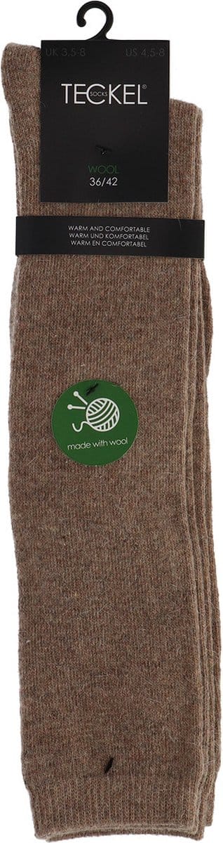 Teckel - 2 Pack Kniehousen - Kleur:Camel - Maat 36/42 - Unisex -Lekker voor de winter