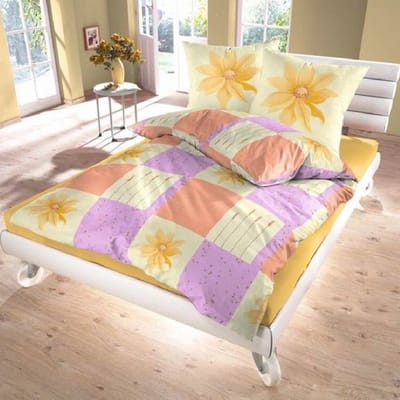 SENZATIONE 100% Katoen Percaline Dekbedovertrek 140x200/220-1x60x70 cm MARISOL GEEL