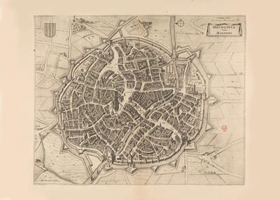 Historische Kaart Mechelen - Oude Stadsplattegrond - Poster Antieke Kaart - 70x50 cm