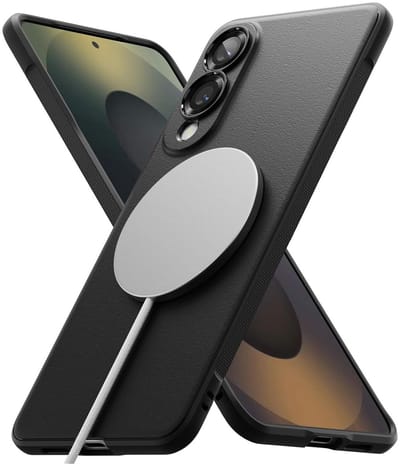 Ringke Onyx Magnetic | Hoesje Geschikt voor Samsung Galaxy S25 Edge | Compatibel met MagSafe / Qi2 | Back Cover Flexibel TPU | Zwart