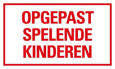 Pickup bord 33x22 cm - Opgepast spelende kinderen