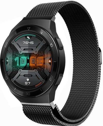 Bandje geschikt voor Huawei Watch GT 2e - Zwart Milanese Band
