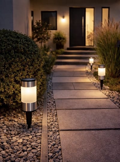 IBERGARDEN Solar Tuinlamp LED | Zonnelamp Buiten | IP44 Waterdicht | Wit Licht | 21,5 cm