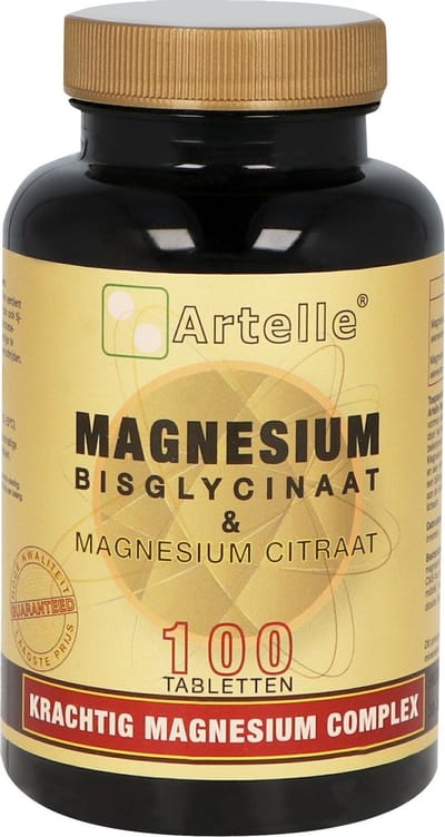 Artelle Magnesium Bisglycinaat & Magnesium Citraat - 100 tabletten - Mineralen