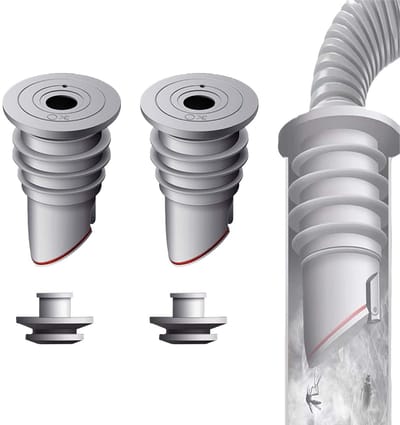 MTTProducts - Silicone Drain Plugs - Afvoerstopper - 2 Stuks - 35-40mm - Afvoerplug - Geschikt voor Wasmachines - Grijs