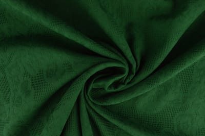Katoen Jacquard - 150cm breed - Donkergroen - 30 meter