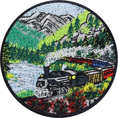 Stoomtrein Patch - Strijkapplicatie Opstrijkbaar - Kleding Versieren - Hittegevoelige Stoffen - 80x80mm - Zwart