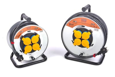 Spatwaterdichte IP44 Stroomhaspel, Kabelhaspel 3 x 1,5 mm – 50 Meter Spatwaterdichte Kabelhaspel 3 x 1,5 mm