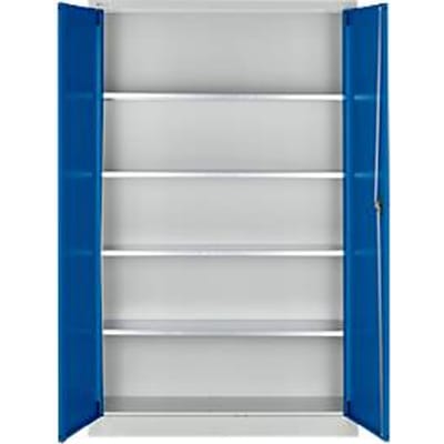 Schäfer Shop Select materiaalkast MSI 2512 S, B 1200 x D 500 x H 1935 mm, lichtgrijs/gentiaanblauw
