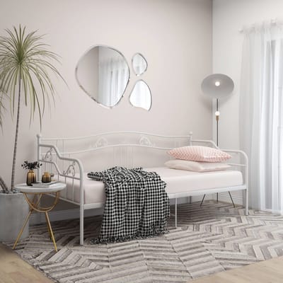 vidaXL - Slaapbank - metaal - wit - 90x200 - cm