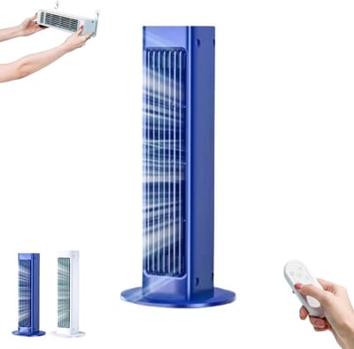 Draagbare Air Cooler - Persoonlijke Ventilator - Persoonlijke Koeling - Draadloos Gebruik Mogelijk - 325mm Hoog - Blauw