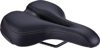 BBB Cycling SoftShape Active - Fietszadel Heren en Dames - E-bike of Stadsfiets Zadel - Fietshouding Rechtop 60° – 265 x 185mm - Zwart – BSD-122