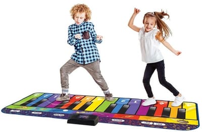 Pianomat voor kinderen - Reusachtige muzikale vloer-speelmat - 24 toetsen, 8 instrumenten, inclusief liedjesboek - Feest- en danscadeau voor jongens, meisjes, peuters en gezinnen