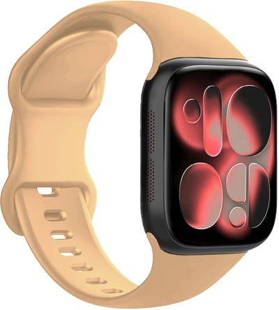 Horloge Band Geschikt voor Apple Watch 1, 2, 3, 4, 5, 6, 7, 8, 9, 10, 11, SE - 42/44/45/46 mm Bandje Siliconen Verstelbaar - Walnoot