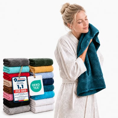 Komfortec 2x Handdoek 50x100 - 100% Katoen – Handdoekenset-Petrol