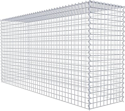 Schanskorf Mand - Steenkorf Tuin - Tuin Decoratie - Gegalvaniseerd Zink Aluminium - 200 x 100 x 50 cm - Zilver