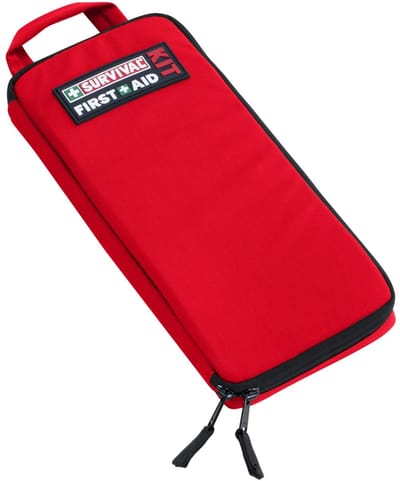 Survival Slimline First Aid Kit - Rood - EHBO-set voor Wandelen, Skiën & Mountainbiken - Ultradun