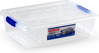 Plasticforte Opbergbox met deksel - 0,5 liter - transparant - kunststof - opbergkist