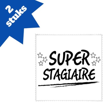 Akyol - super stagiare brillendoekjes - Stagiair - stagiaire - werk - afscheidscadeau - verjaardagscadeau - kado - 17,8 bij 17,8 cm - 2 stuks