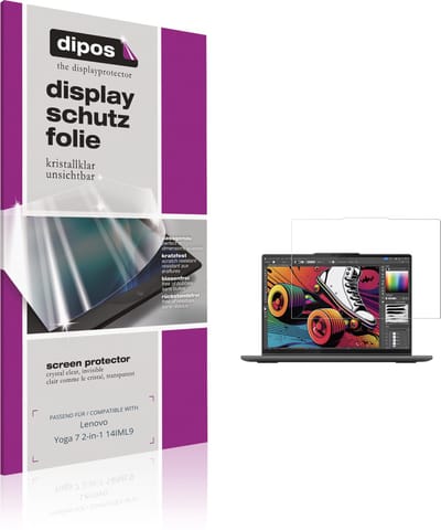 dipos – 2x Beschermfolie geschikt voor Lenovo Yoga 7 2-in-1 14IML9 | Krasbestendige & heldere Screenprotector Ultra-Thin