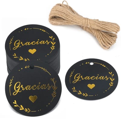 Dailygoody - Cadeaulabels - 100 Stuks - Jute Koord - Kraftpapier - Decoratie - Etiketten - 5 x 5 cm
