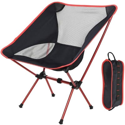 Chaises Lune Pliantes Surdimensionnées en Aluminium pour Plage Activités Extérieures Pêche Chaise de Camping Pliable 66*31*36cm (26*12.2*14inch) orange