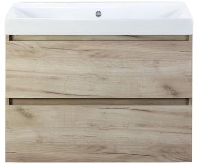 Maxx XL Badmeubelset 80 cm - Craft Oak - Wastafel Just Zonder Kraangat
