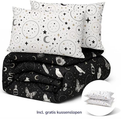 Decoware Dekbed zonder Overtrek 140x200 cm - Gothic Magic - Hoesloos Dekbed Wasbaar - Microvezel - Incl. Kussensloop - All Season - Eenpersoons