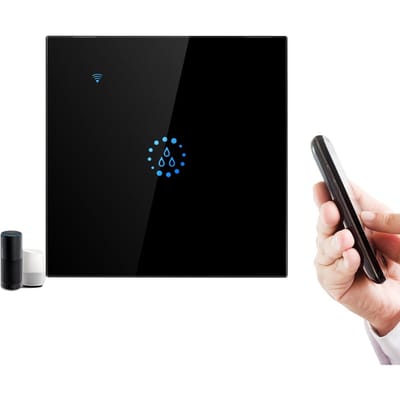 Commande vocale de commutateur tactile de chaudière intelligente Wi-Fi compatible avec Alexa Google EU Standard noir