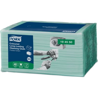 Reinigingsdoek Tork W8 Premium 1-laags 40 vel groen 194550
