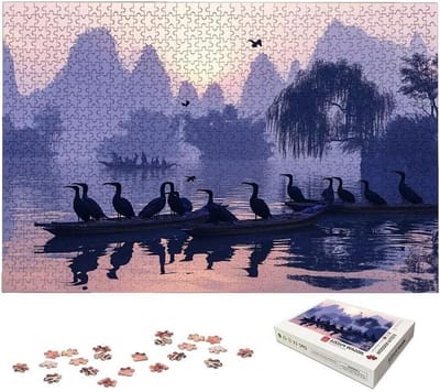 Houten Puzzel - Landschap Legpuzzel - Ontspanning Thuis - Lettermarkering Achterkant - 1000 Stukjes - Meerkleurig