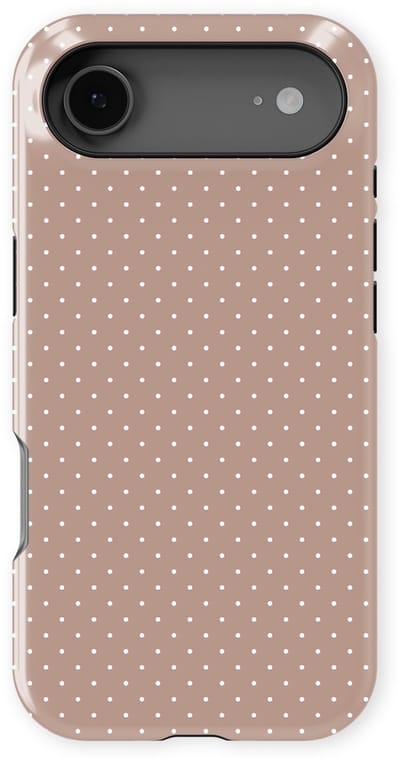 Micro Dots Tough Hoesje geschikt voor iPhone 17 Air | Geschikt Voor Mag | Stippen Motief Backcover geschikt voor iPhone 17 Air Mocha Confetti